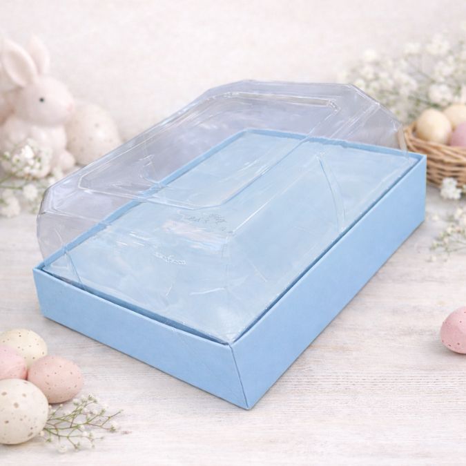 Caixa para Ovo de Páscoa com Tampa Transparente – até 350g