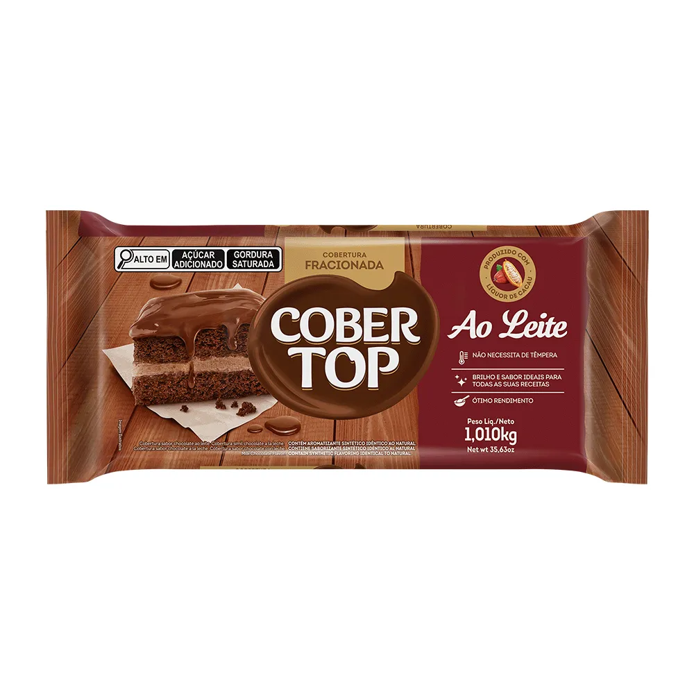 Cobertura Fracionada Cober Top Ao Leite (1,010kg) - Imagem 2