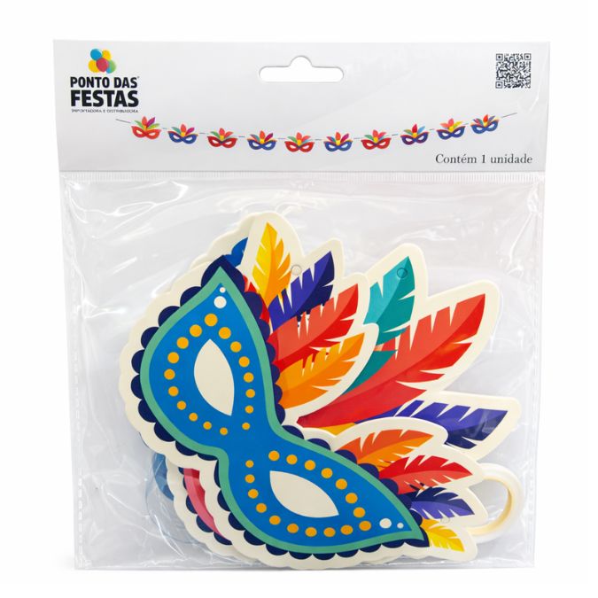 Faixa decorativa Carnaval com mascaras