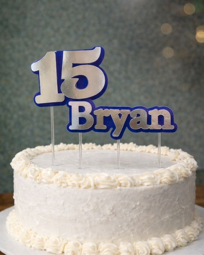 Topo de bolo 3D com nome